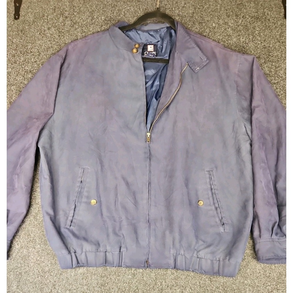 Chaps Ralph Lauren Navy Blue Harrington Windbreaker Jacket Mens Size M Vintage